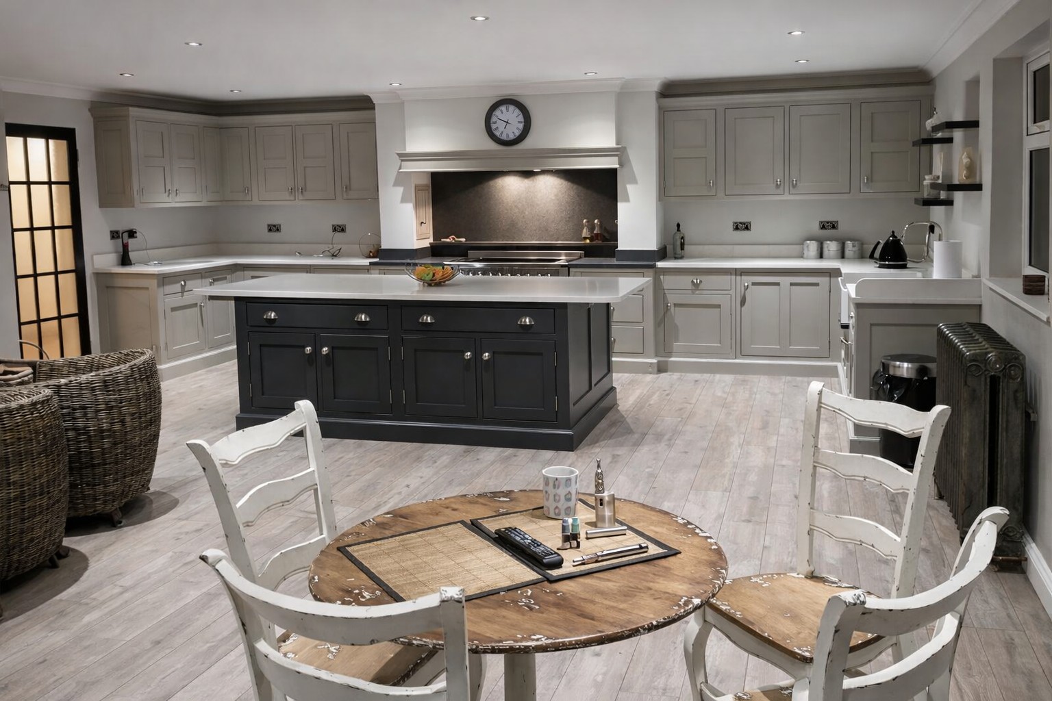 Bespoke French Grey & Acqua Viva Shaker Kitchen in Great Saling, Essex