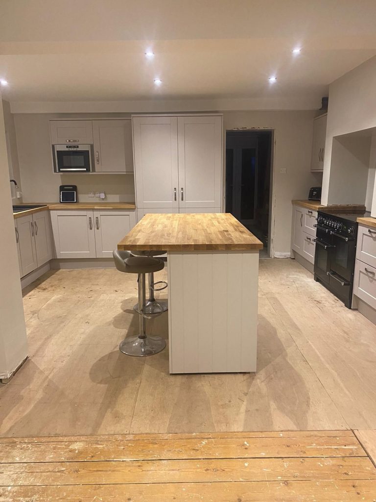 Painted shaker kitchen cabinetry in Witham, Essex